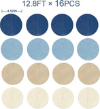 Dusty Blue Navy Beige Circle Garland: Tissue Paper Party Decorations for Weddings, Showers