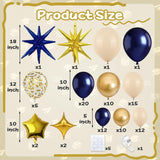 Graduation Balloon Garland Arch Kit: Navy Blue, Gold, White, Class of 2026 Party Decor