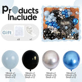 Blue Black Silver Balloon Arch Kit: Metallic Garland Decor