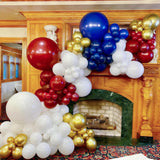 Red White Blue Balloon Arch Kit Patriotic Navy Ruby Gold Garland Graduation Party Decor