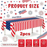 2 Pack Patriotic American Flag Tablecloths 54x108 Inch 250th Anniversary Party Covers