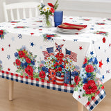 3 Pack Patriotic Tablecloths 54x108 Inch Red White Blue USA Party Table Covers