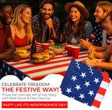 3 Pack American Flag Tablecloths 54x108 Inch Disposable Patriotic Party Table Covers