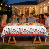 3 Pack Patriotic Wildflower Tablecloths 54x108 Inch Disposable 4th of July Party Covers