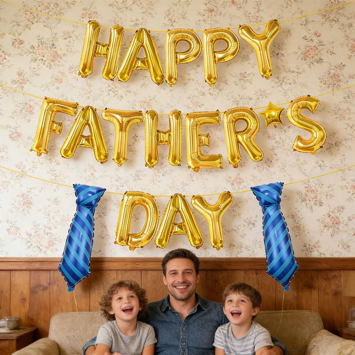 16 Inch Gold Happy Father's Day Balloon Banner Party Decorations for Dad