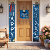 3PCS Happy Father's Day Porch Banner Set Blue Door Hanging Decorations for Dad