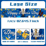 Happy Father's Day Blue Necktie Banner Large Yard Sign Party Decorations for Dad