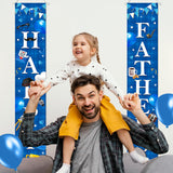 Happy Father's Day Porch Banner Set Blue Door Hanging Decorations for Dad Party