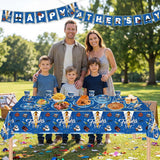 Happy Father's Day Party Supplies Set for 20 Guests – Blue Themed Dinnerware & Banner