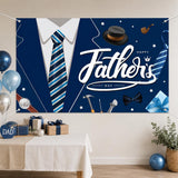 Extra Large Happy Father's Day Backdrop Banner 70.9x45.3 Inch Blue Party Decorations