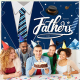 Extra Large Happy Father's Day Backdrop Banner 70.9x45.3 Inch Blue Party Decorations