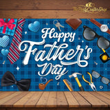 Happy Father's Day Backdrop Banner 72x44 Inch Blue Party Decorations Photo Background