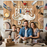 7x5FT Rustic Wood Happy Father's Day Backdrop Tools & Tie Theme Photo Banner Decorations