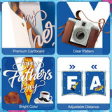 Happy Father's Day Banner Blue Daddy Day Garland Bunting Decorations for Home Office Party