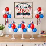 4th of July Balloon Centerpieces 4 Sets Red White Blue Patriotic Table Decorations