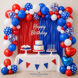 Red White Blue Balloon Garland Arch Kit Patriotic Party Decor Fringe Curtain