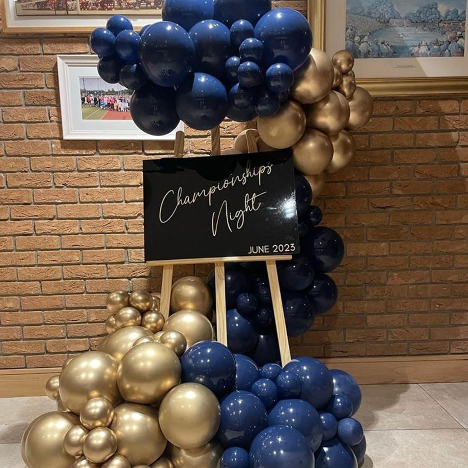 Navy Blue Gold Balloon Arch Garland Kit 120 Pcs Wedding Birthday Baby Shower Decor