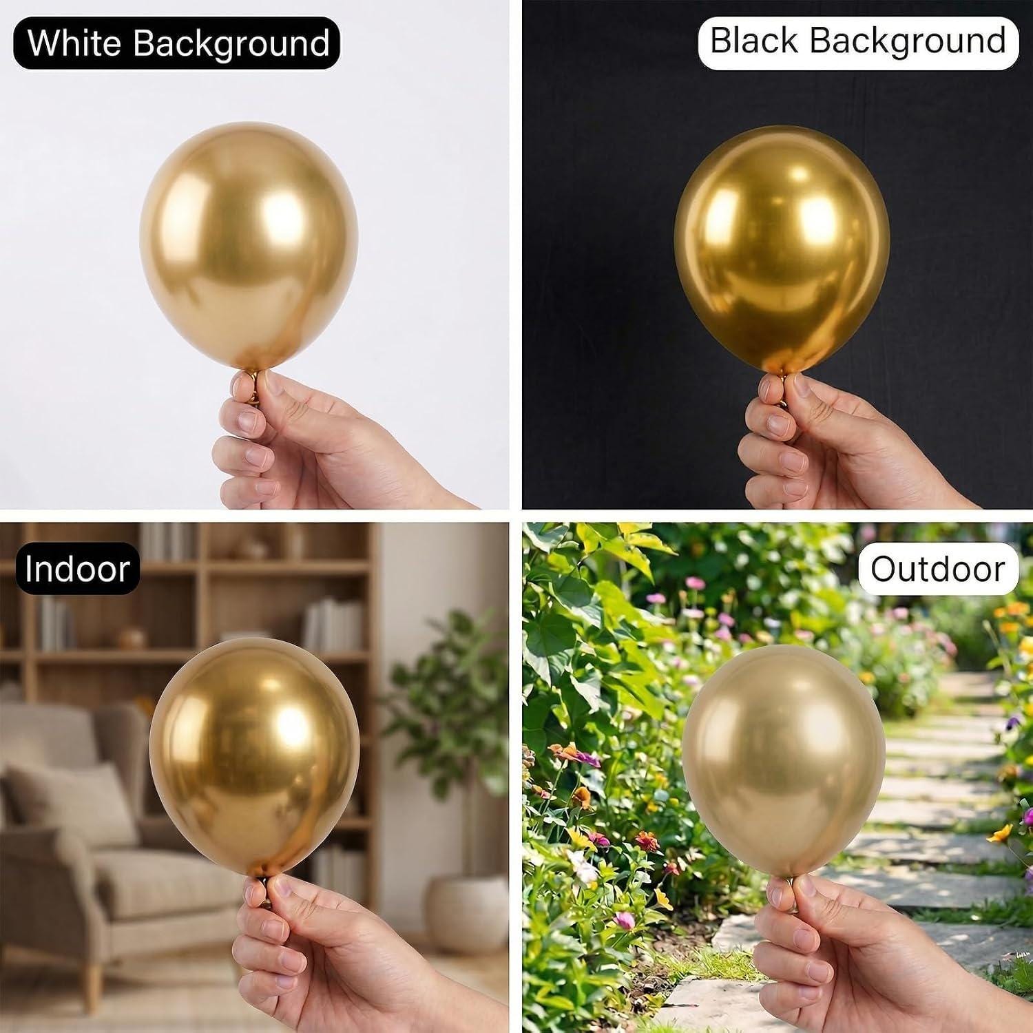100 Pcs Metallic Gold Mini Balloons 5 Inch Chrome Latex Balloon Filler Party Decor