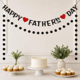 Happy Father's Day Black Glitter Banner Preassembled Flag Bunting Garland Party Decorations