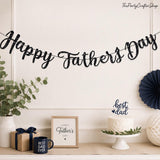 Happy Father's Day Black Glitter Banner Preassembled Garland Wall Door Party Decorations