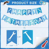 Happy Father's Day Blue White Banner Hanging Decorations for Dad Birthday Retirement Party