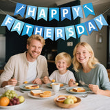 Happy Father's Day Blue White Banner Hanging Decorations for Dad Birthday Retirement Party