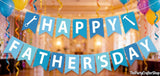 Happy Father's Day Blue White Banner Hanging Decorations for Dad Birthday Retirement Party