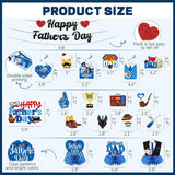 39PCS Father's Day Decorations Set Banner Backdrop Tablecloth Balloons Hanging Swirls Party Supplies