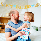 Mother's Day Father's Day Banner Set Gold Heart Glitter Garland Decorations for Mom & Dad