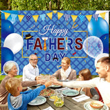 73x43 Inch Happy Father's Day Banner Backdrop Large Polyester Party Decorations for Indoor Outdoor