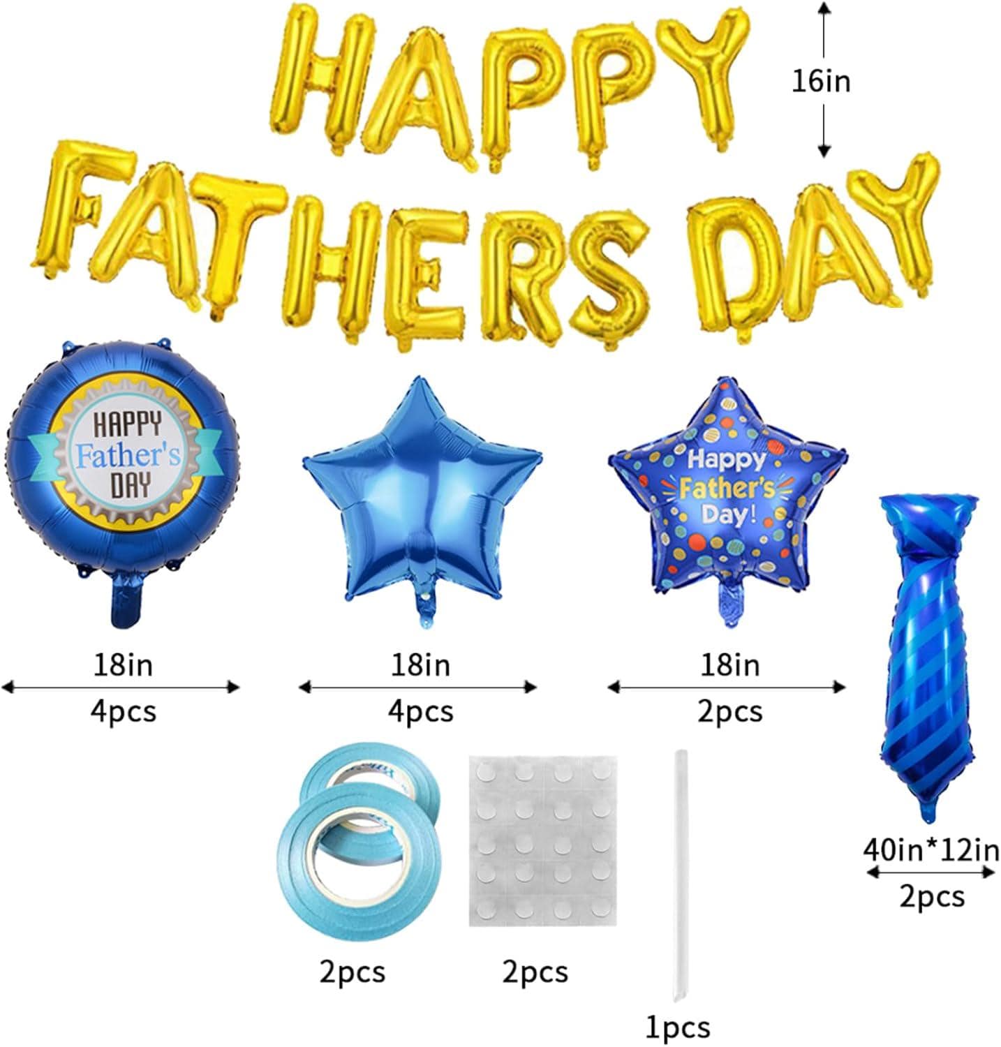 Happy Father's Day Balloons & Banner Decoration Set Party Supplies for Dad Celebration