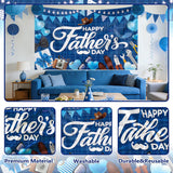 Happy Father's Day Large Blue Backdrop Banner 71x43 Inch Indoor Outdoor Party Decorations