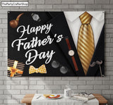 72x48 Inch Happy Father's Day Backdrop Banner Black Suit Tie Party Decorations Photo Background