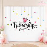 7x5ft Colorful Hearts Backdrop Friendship Day Photo Booth Banner Party Decor