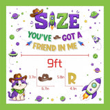 Colorful Friendship Birthday Banner Space Cowboy Rocket Backdrop Party Decorations