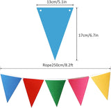 48 Pcs Rainbow Pennant Banner Colorful Triangle Bunting Flags Party Decor
