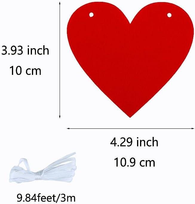 2 Pack Felt Heart Banner Colorful Rainbow Heart Garland Party Decorations