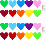 2 Pack Felt Heart Banner Colorful Rainbow Heart Garland Party Decorations