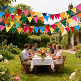 Rainbow Felt Bunting Banner 6 Strings 72 Pcs Colorful Triangle Flags Party Garland