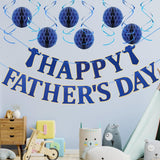 Father's Day Decorations Set Banner Hanging Swirls Honeycomb Balls Party Supplies for Dad