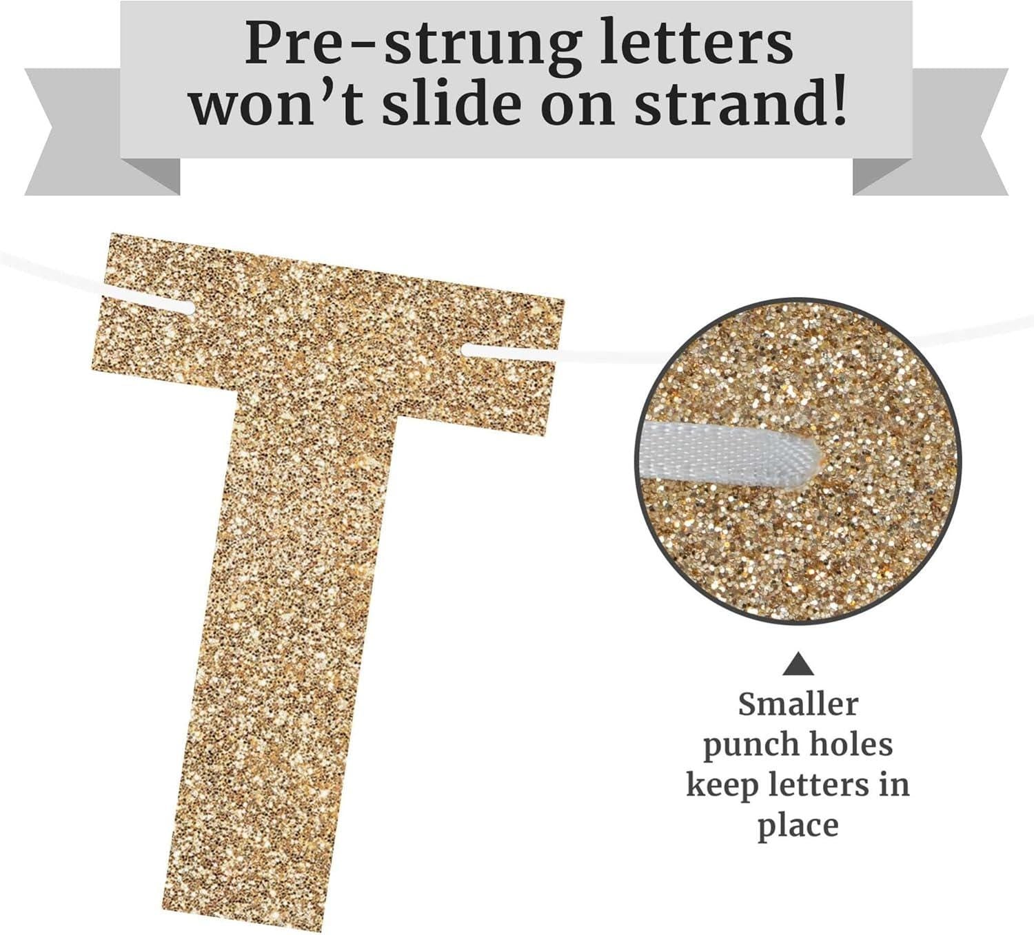 Gold Glitter Dad Ever Banner – Father's Day Party Decoration