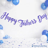 Blue Glitter Happy Father's Day Banner Pre-Assembled Garland Party Backdrop Decorations