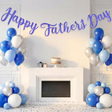 Blue Glitter Happy Father's Day Banner Pre-Assembled Garland Party Backdrop Decorations
