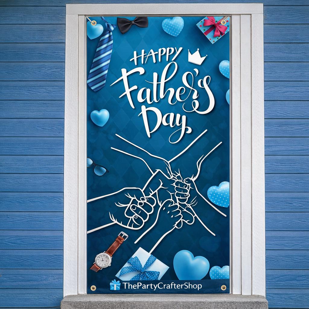 Happy Father's Day Door Cover Banner Photography Backdrop Porch Yard Party Decorations for Dad