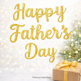 Happy Father's Day Glitter Script Banner Garland Hanging Decorations Photo Booth Party Backdrop