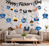I Love You Dad – Father's Day Banner & Swirls Party Decorations