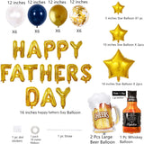 47PCS Happy Father's Day Balloon Decoration Set Blue Party Supplies Photo Booth Backdrop