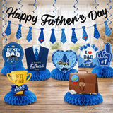 Father's Day Decorations Set: Banner, Bow Tie Garland, Honeycomb Centerpieces