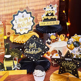 Gold Black Birthday Table Centerpieces 12 Pcs Honeycomb Party Decorations