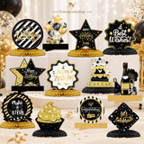 Gold Black Birthday Table Centerpieces 12 Pcs Honeycomb Party Decorations